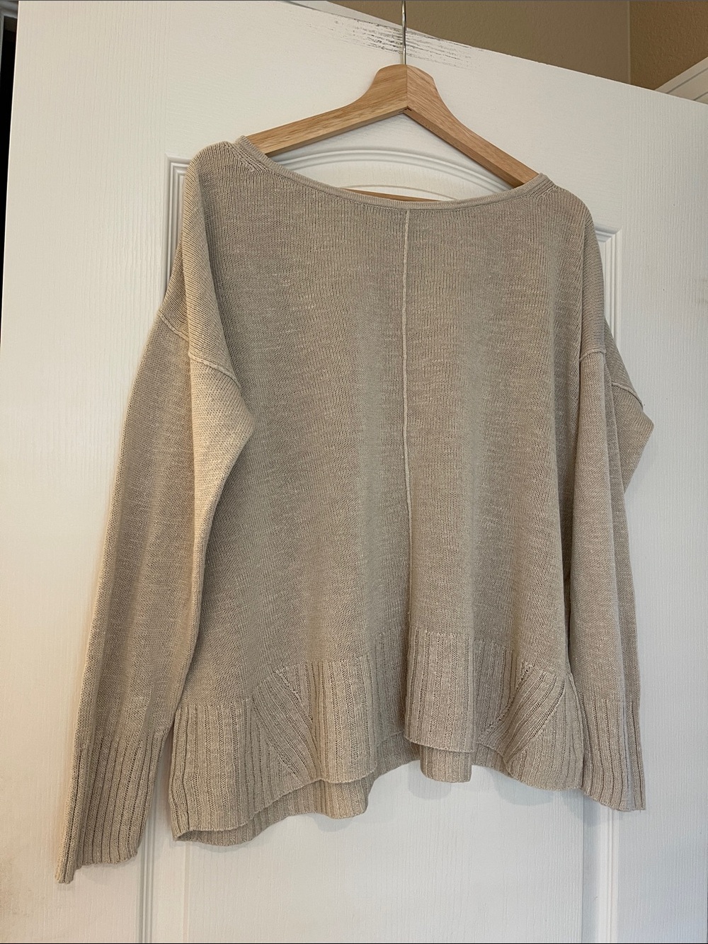 Banana Republic Beige Off-the-Shoulder Knit Sweater